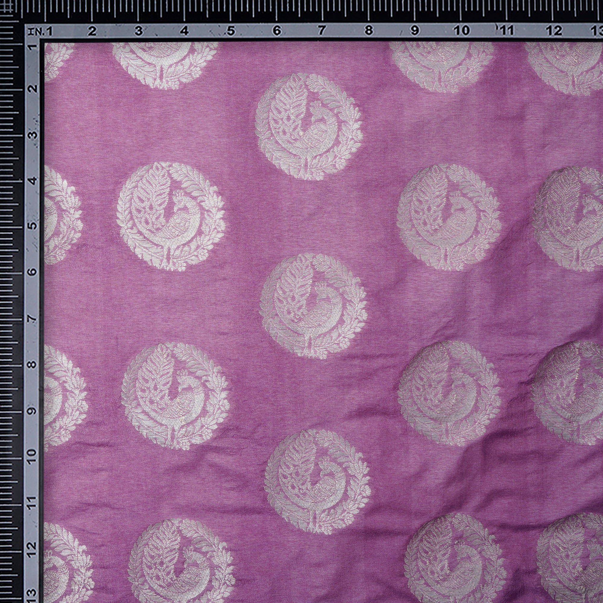 Spring Crocus Floral Booti Pattern Blended Banarasi Brocade Fabric