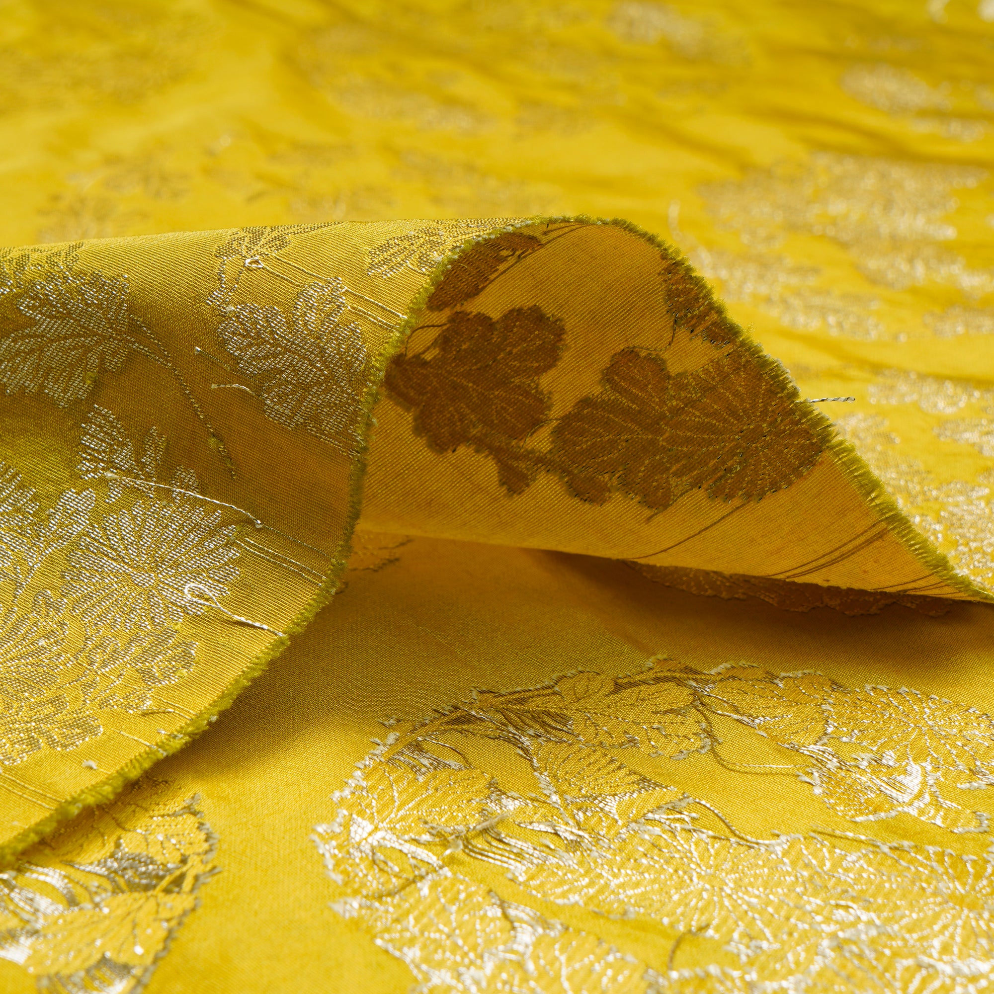 Hot Spot Floral Booti Pattern Blended Banarasi Brocade Fabric