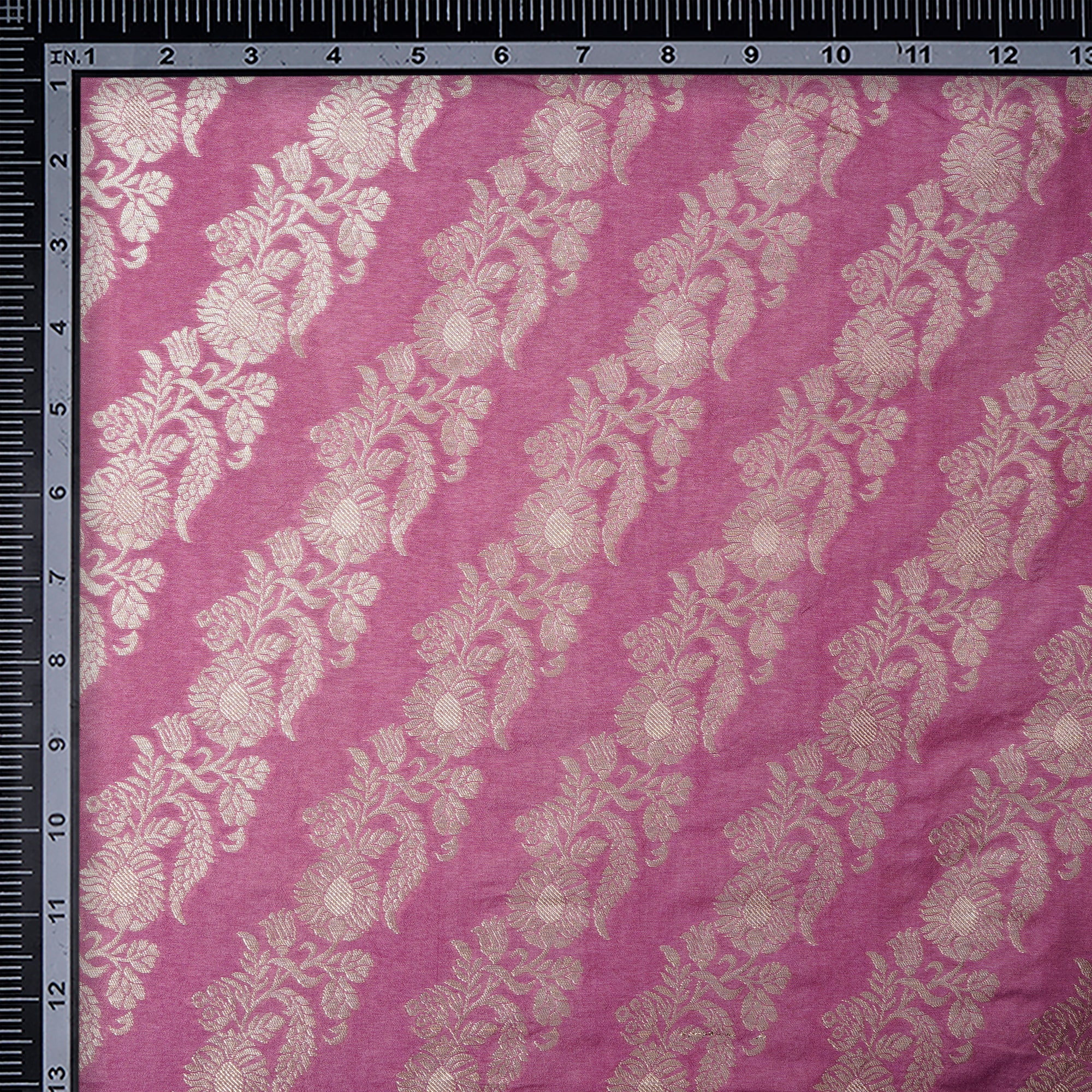 Crocus Pink All Over Blended Banarasi Brocade Fabric