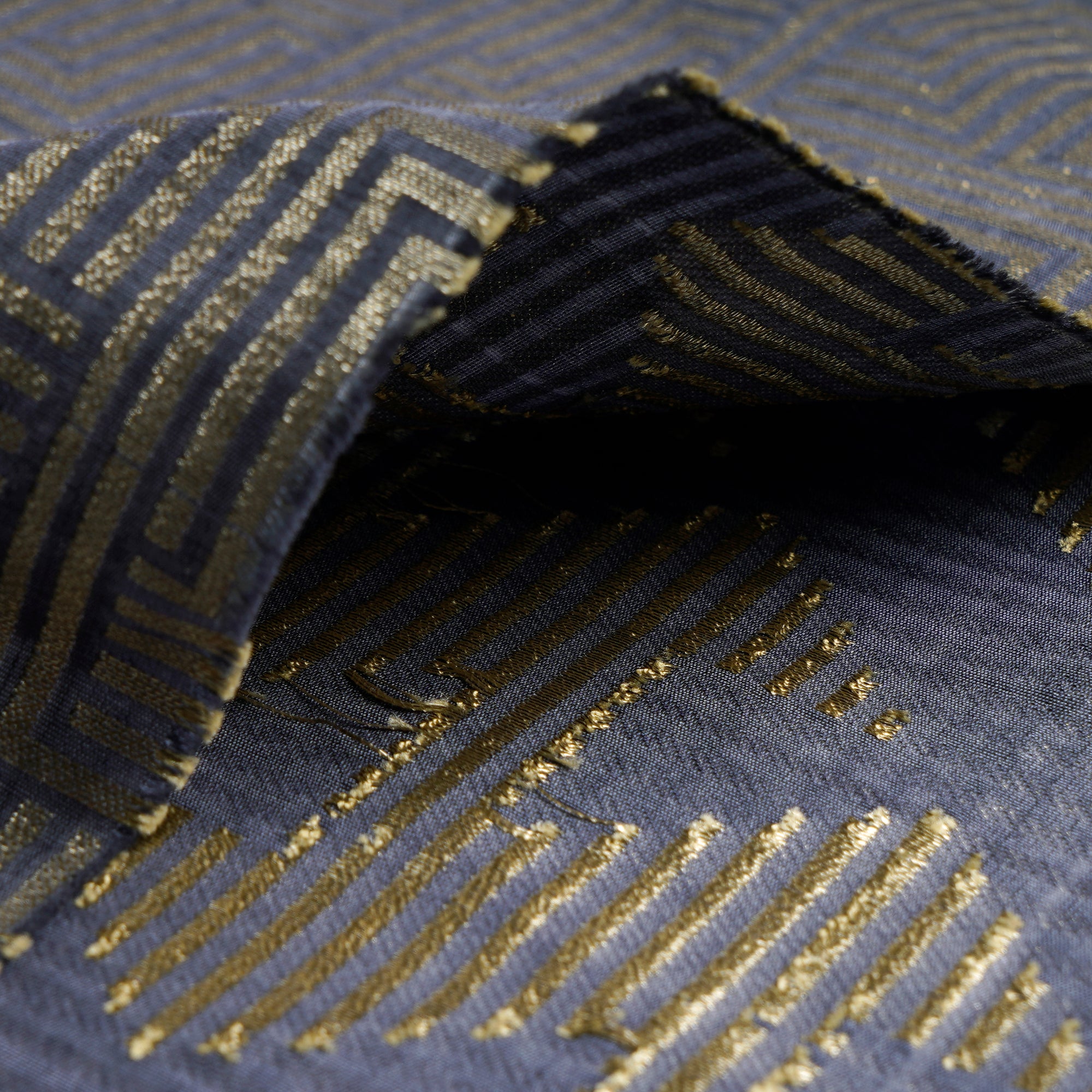 Velvet Morning Geometric Pattern Blended Banarasi Brocade Fabric