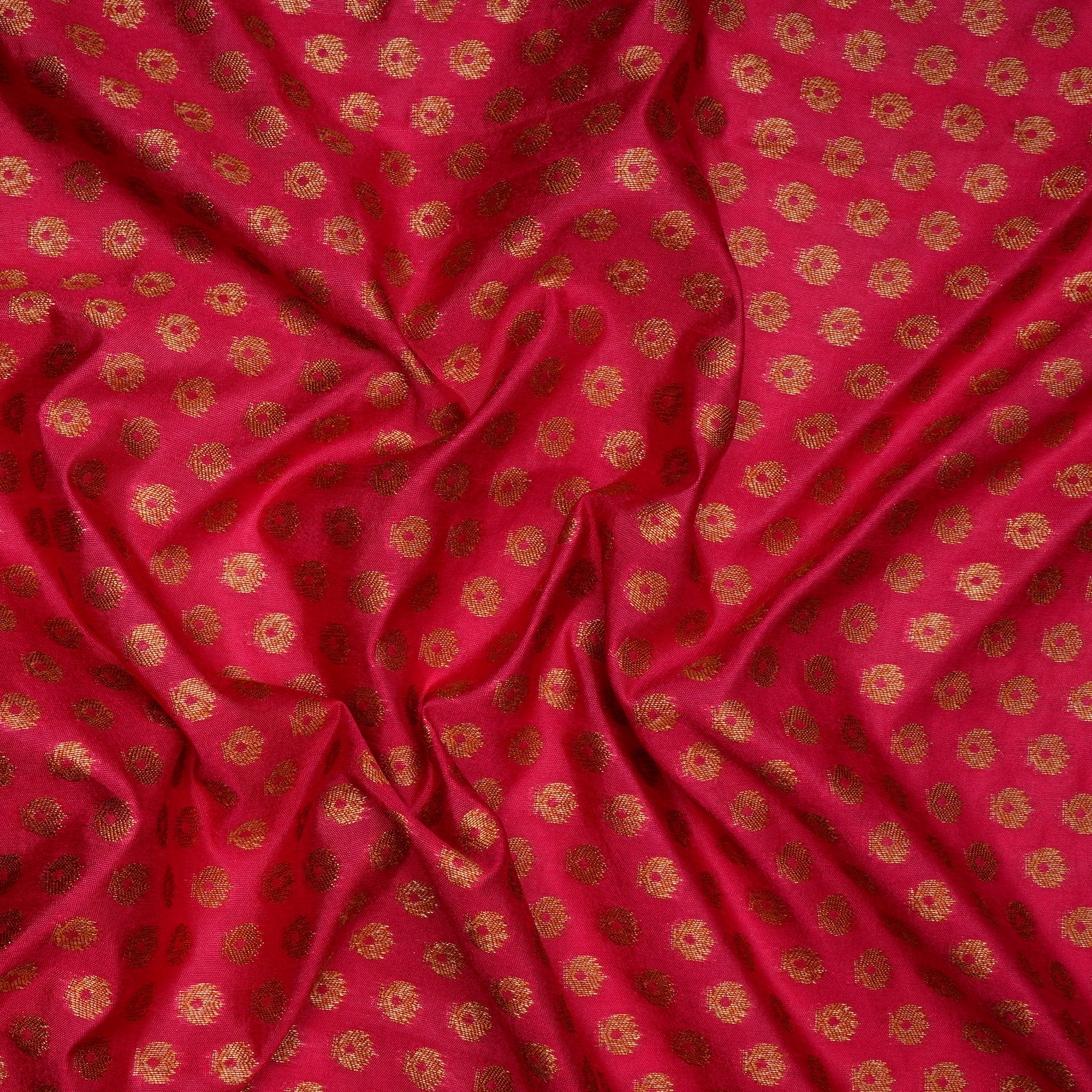 Pink Booti Pattern Blended Banarasi Brocade Fabric