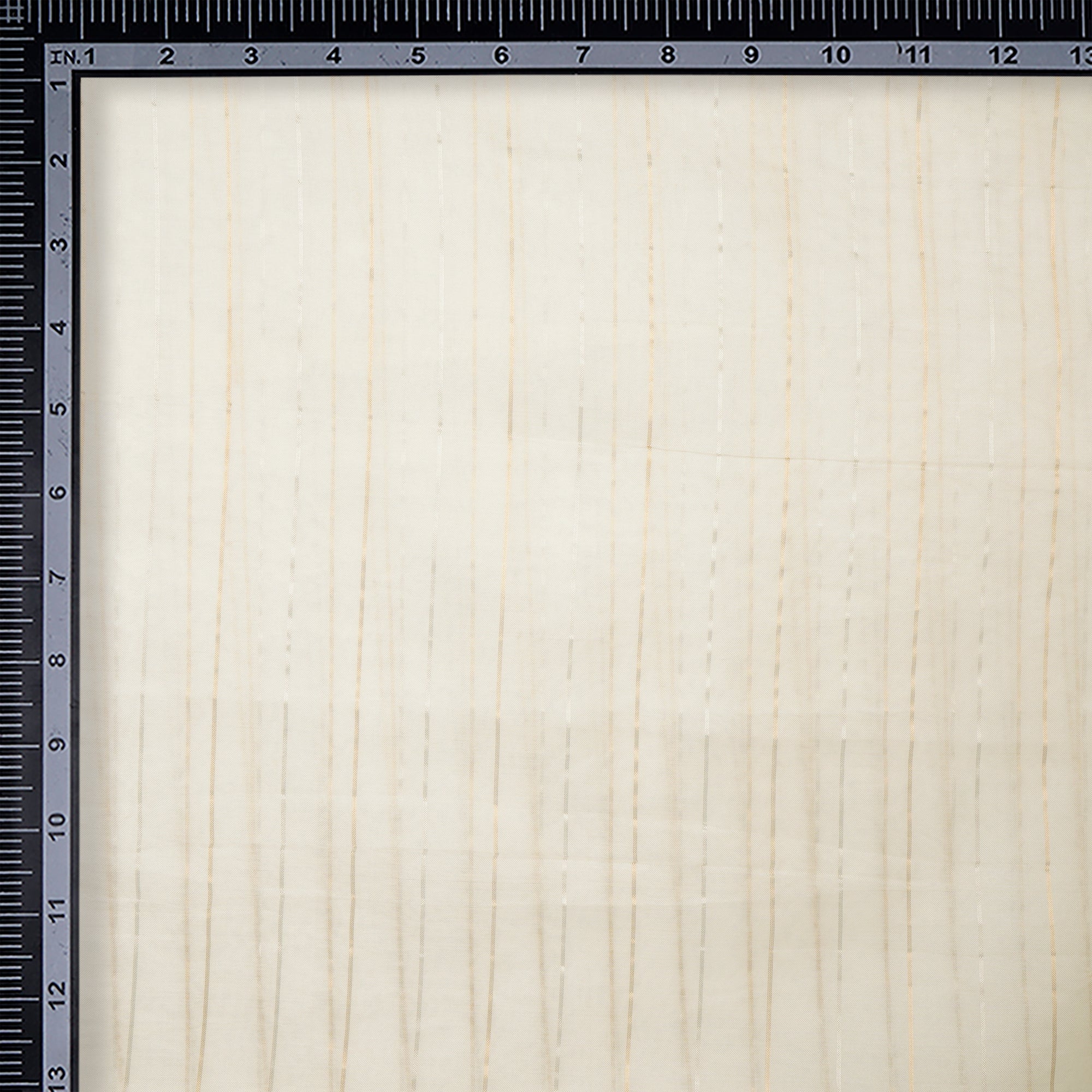 Off-White Stripe Pattern Handwoven Fancy Organza Silk Fabric