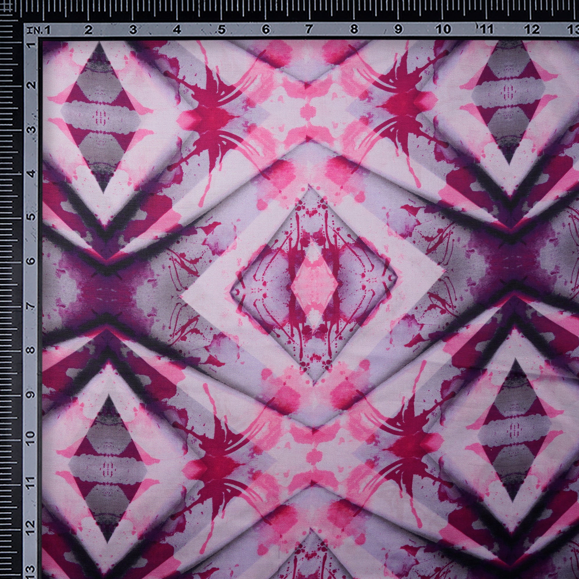 Grey-Pink Color Digital Printed Modal Satin Fabric