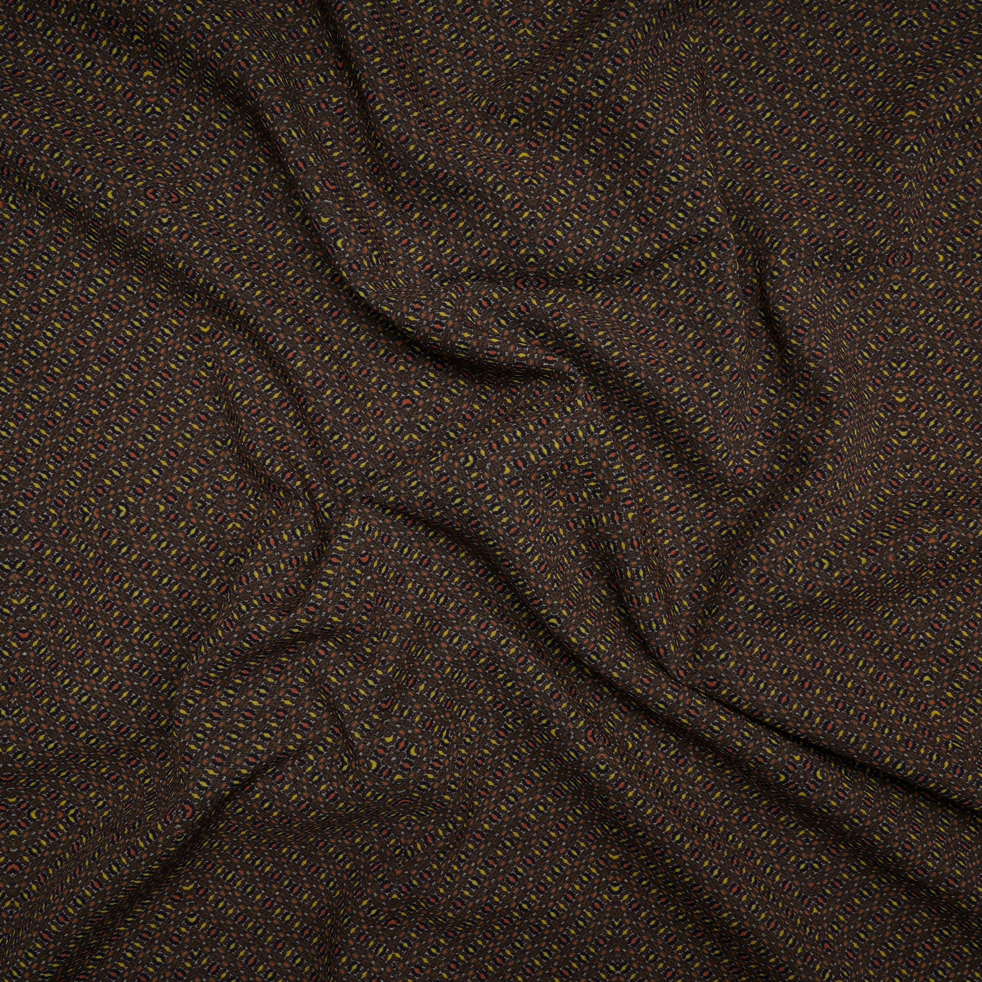 Olive Color Digital Printed Muga Georgette Silk Fabric