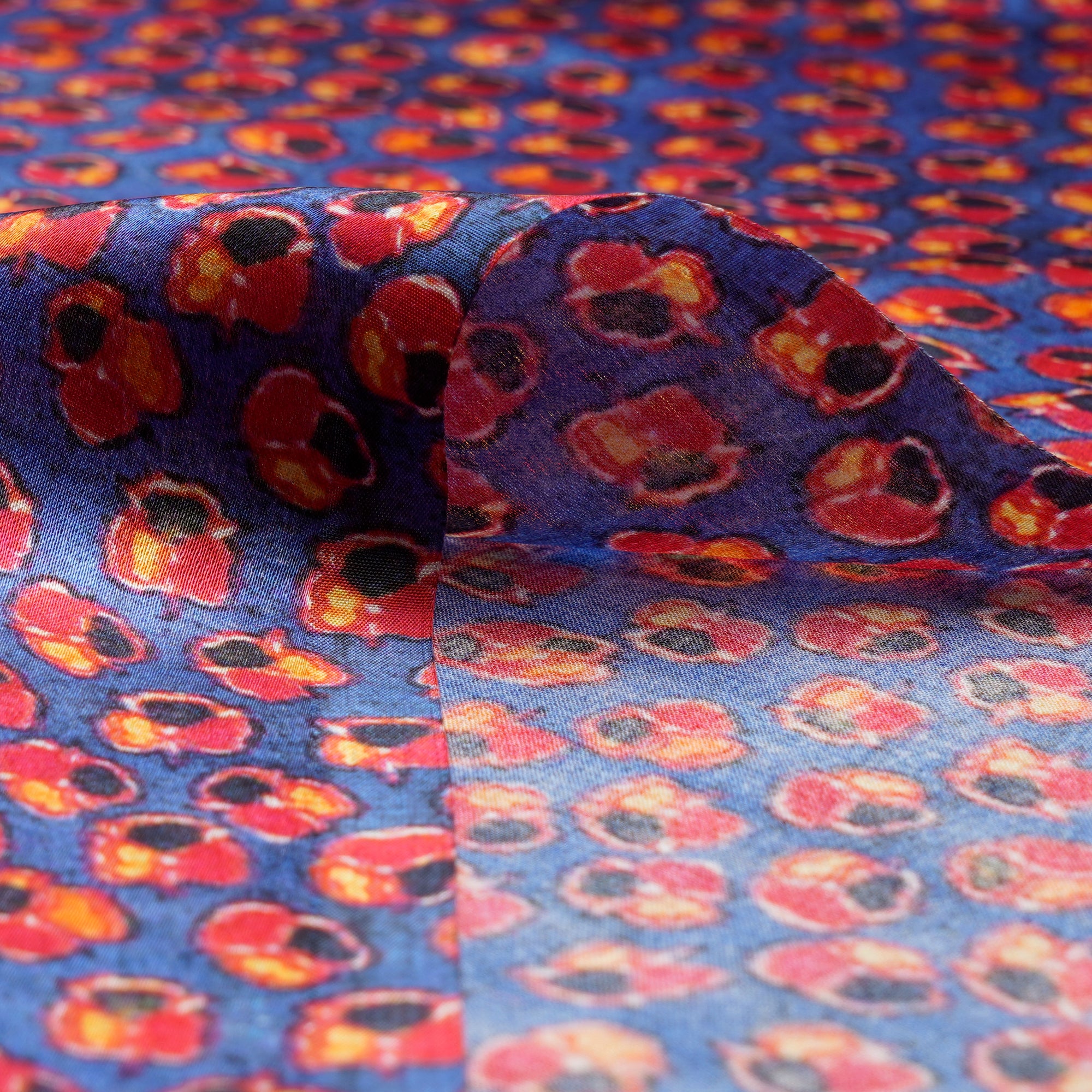 Multi Color Printed Flat Chiffon Fabric