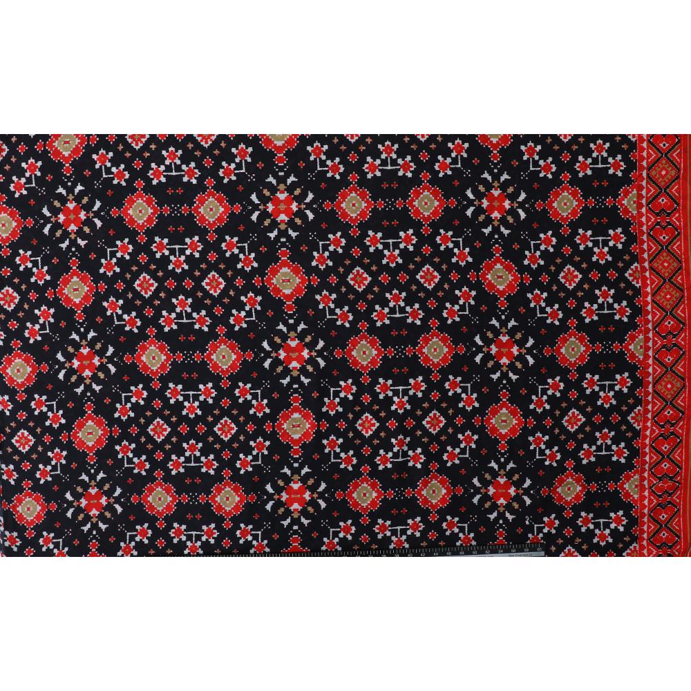 Black-Red Color Digital Printed Modal Silk Fabric