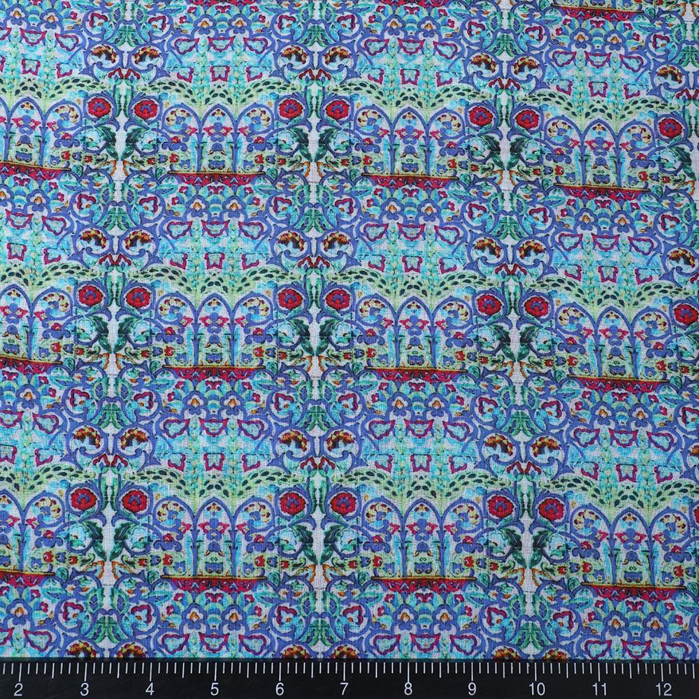 Multi Color Digital Printed High Twisted Cotton Voile Fabric