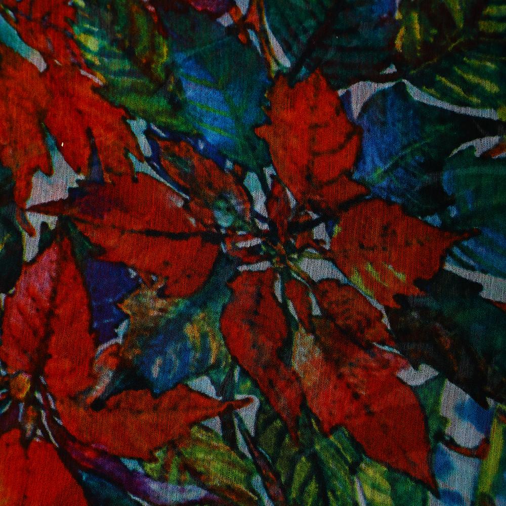 Multi Color Digital Printed Chiffon Silk Fabric