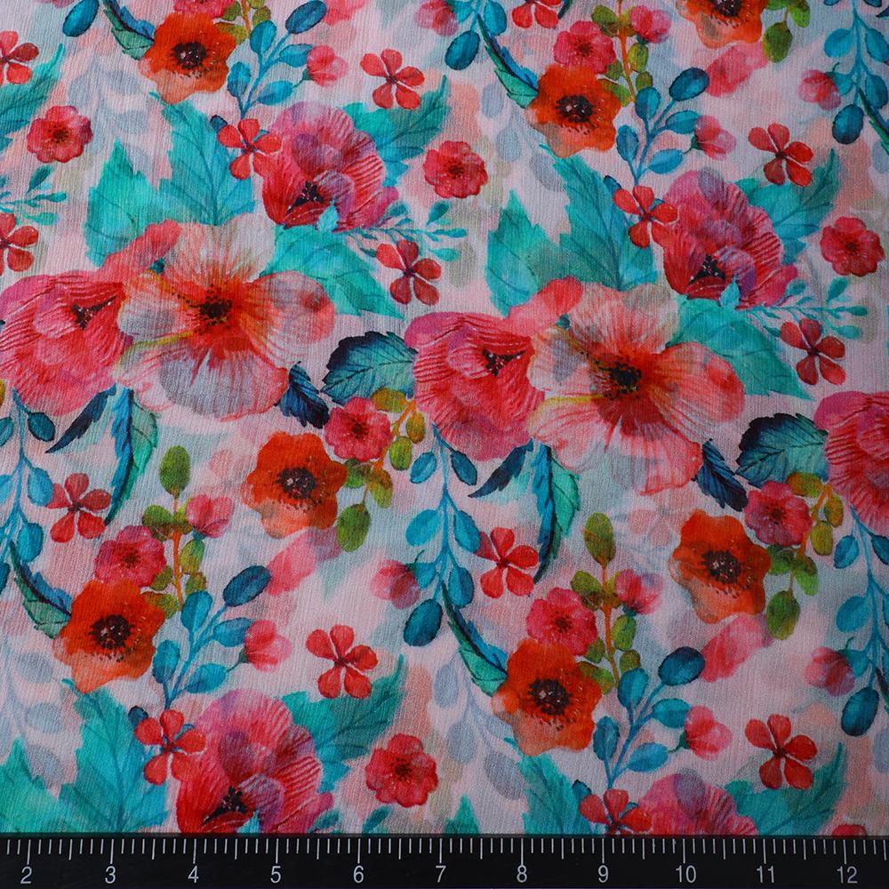 Multi Color Digital Printed Chiffon Silk Fabric