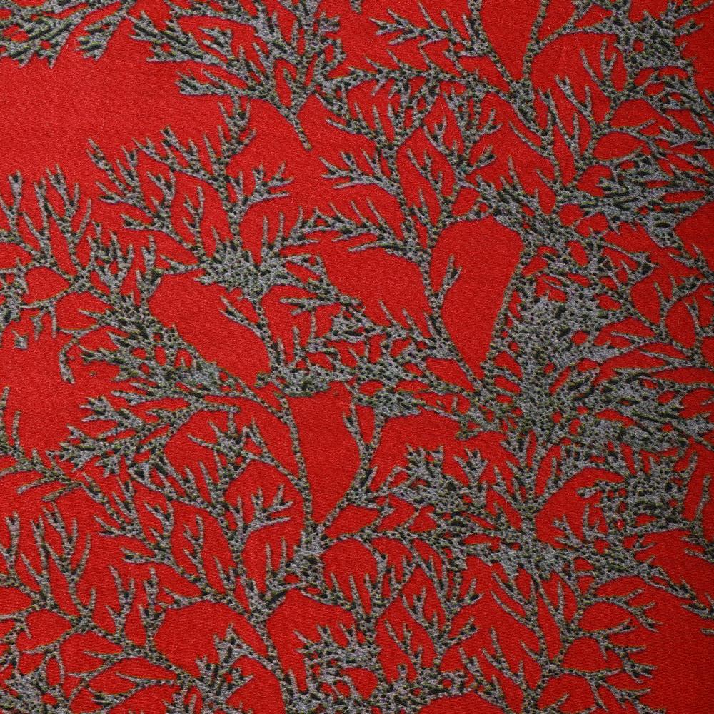 Brown Color Digital Printed Muga Georgette Silk Fabric