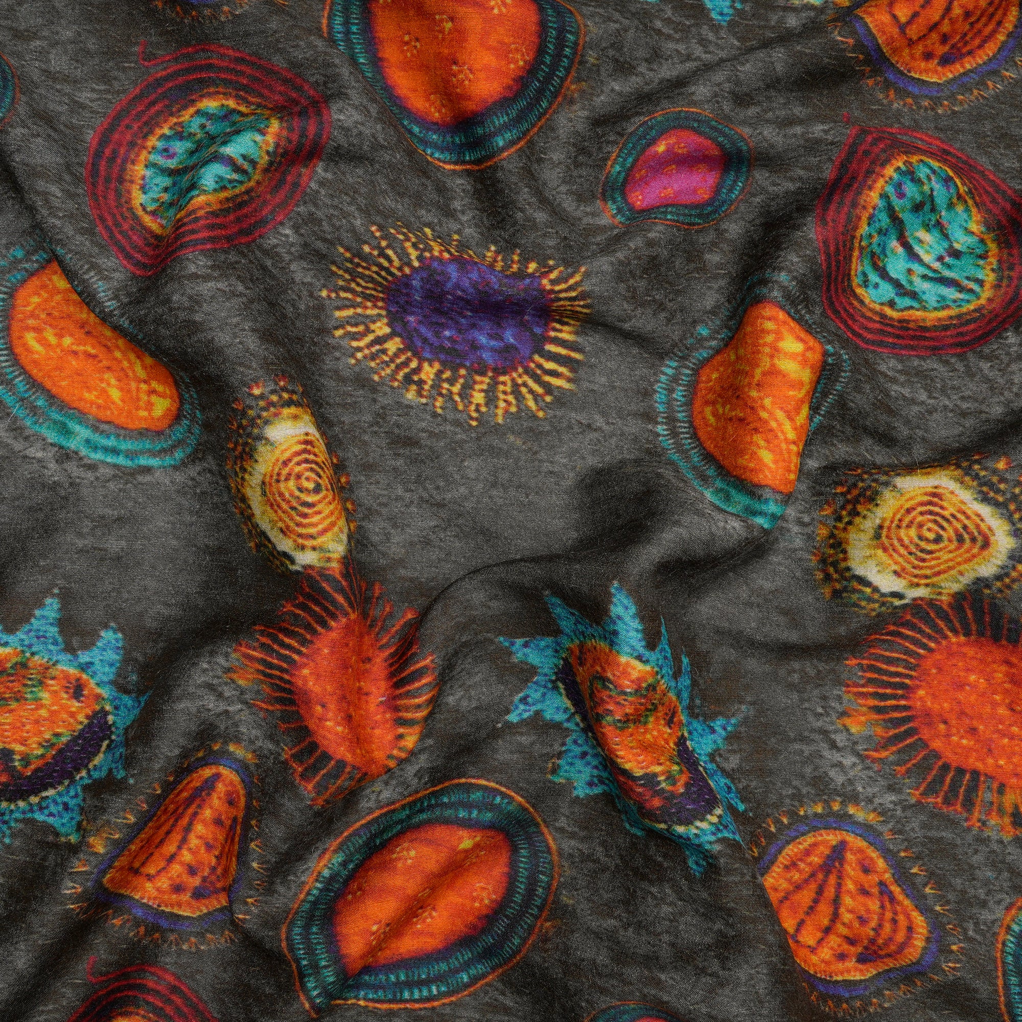 Multi Color Digital Printed Muga Georgette Fabric