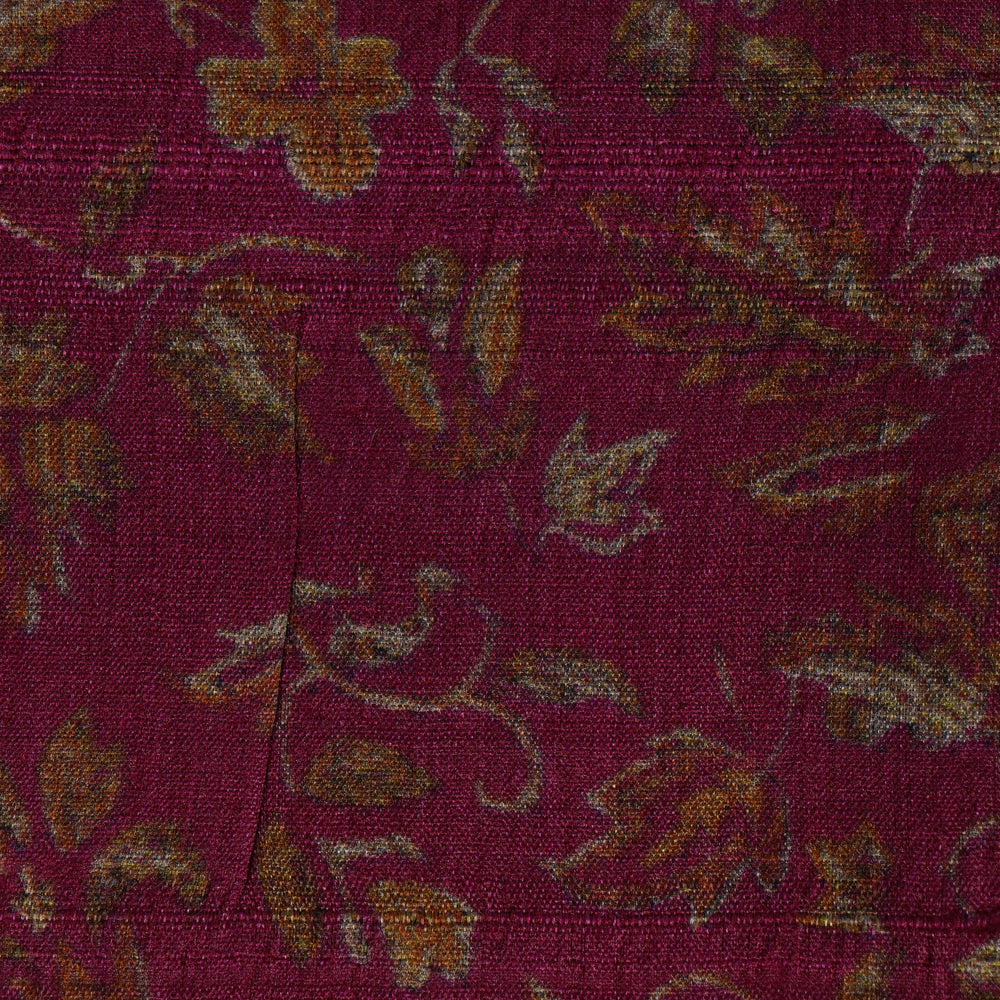 Pink Color Digital Printed Tussar Silk Fabric