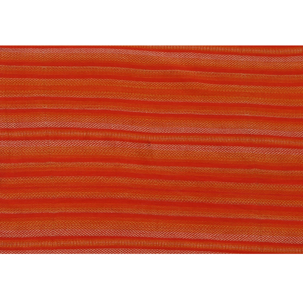 Orange Color Digital Printed Muga Georgette Silk Fabric