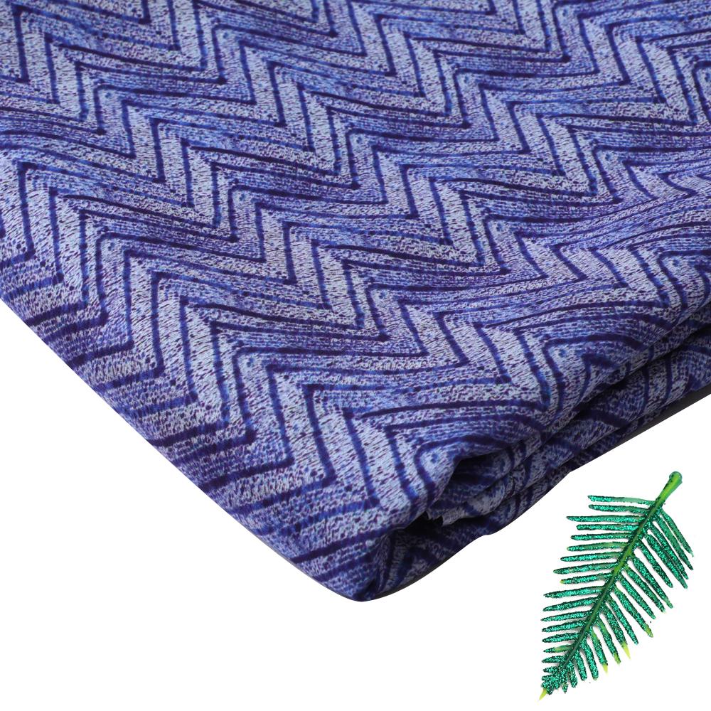 Blue Color Digital Printed Habotai Silk Fabric