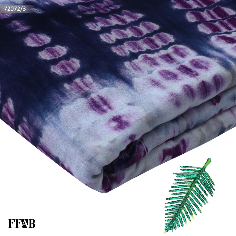 Purple-Blue Color Handcrafted Batik Printed Cotton Fabric