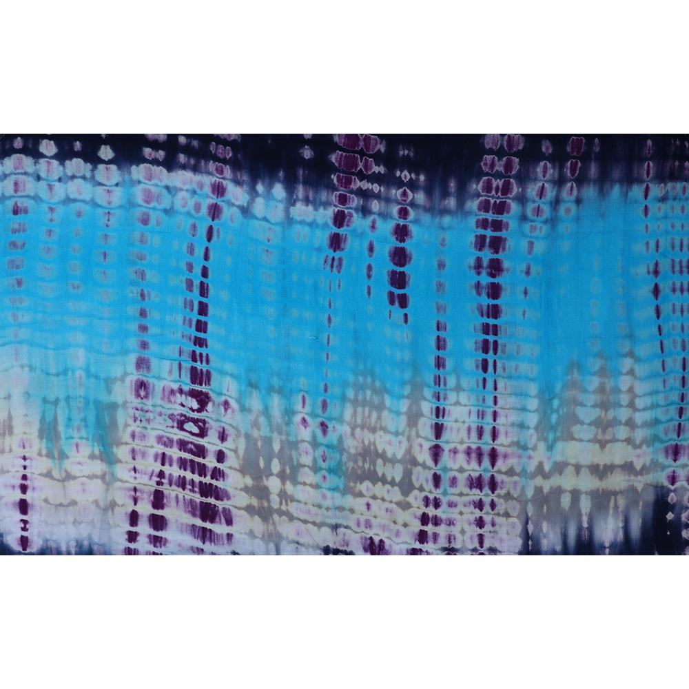 Purple-Blue Color Handcrafted Batik Printed Cotton Fabric