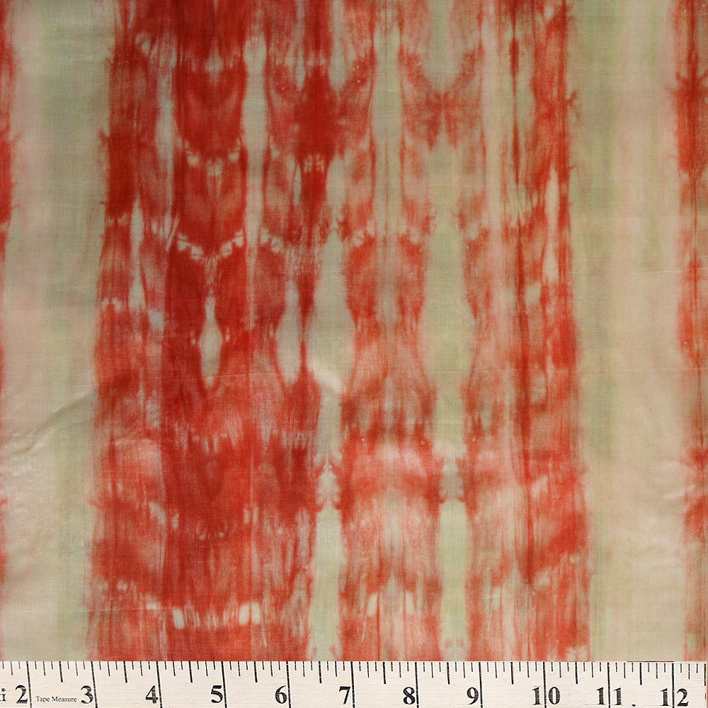 Multi Color Tie and Dye Printed Tussar Silk Fabric