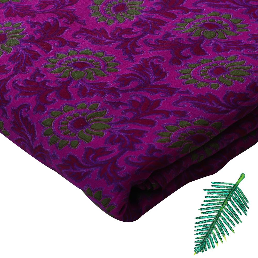 Purple Color Digital Printed Fancy Georgette Silk Fabric