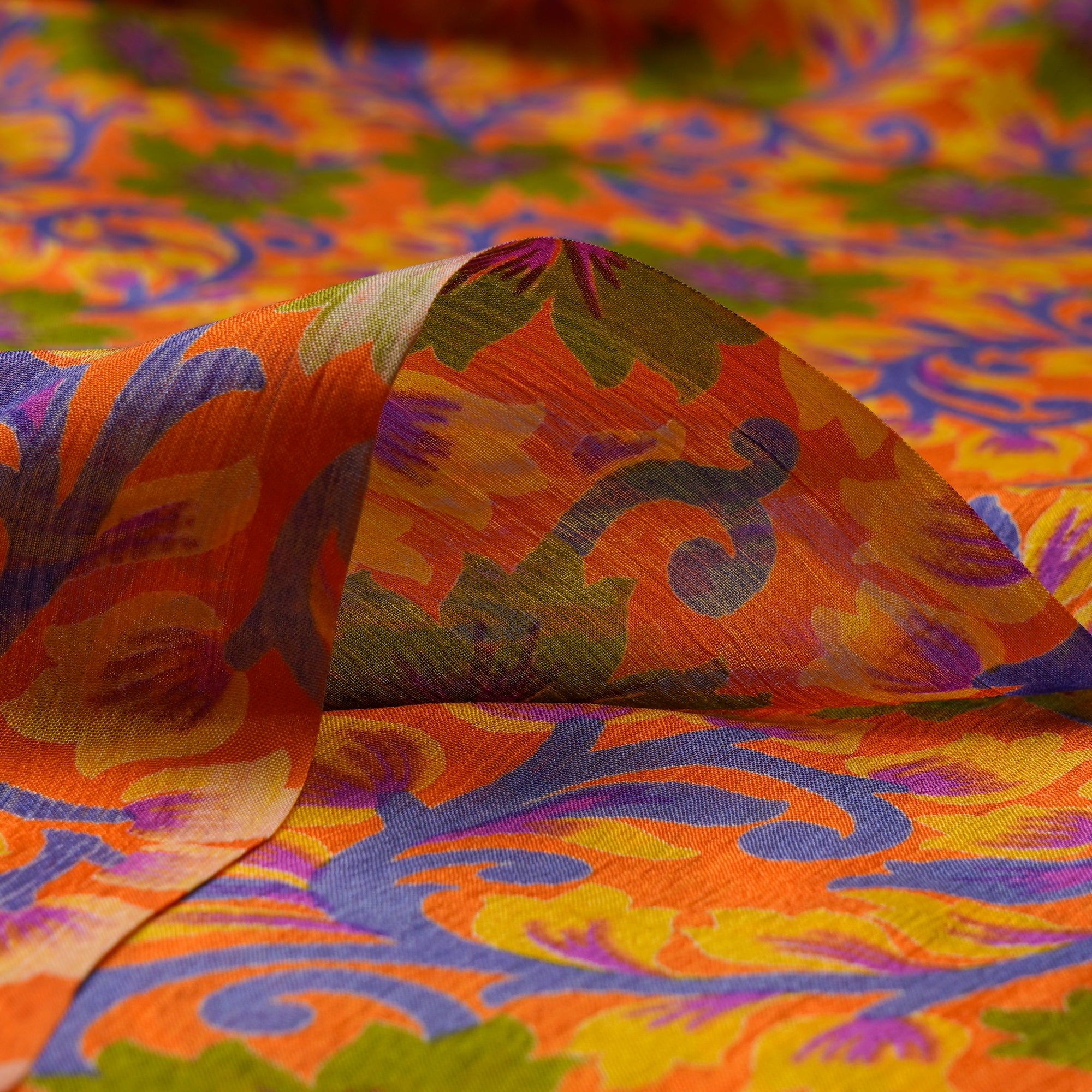 Multi Color Printed Georgette Silk Fabric