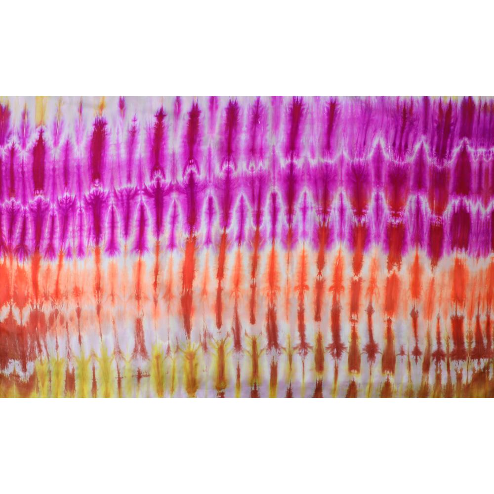 Multi Color Handcrafted Tie and Dye Printed Habotai Silk Fabric