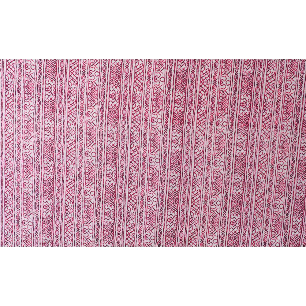 Magenta Pink Color Printed Tussar Chanderi Fabric