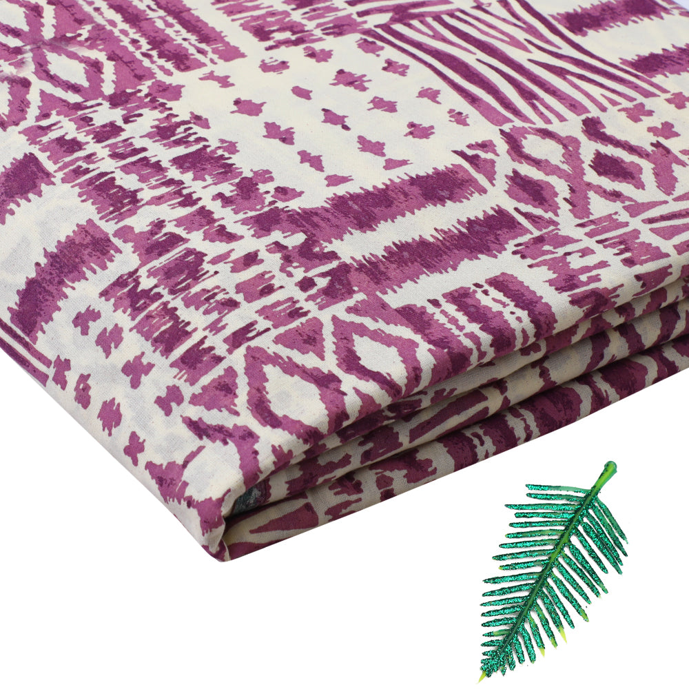 Dahlia Mauve Color Printed Cotton Voile Fabric