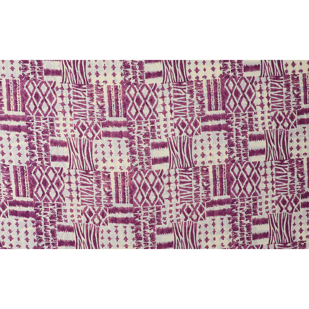 Dahlia Mauve Color Printed Cotton Voile Fabric
