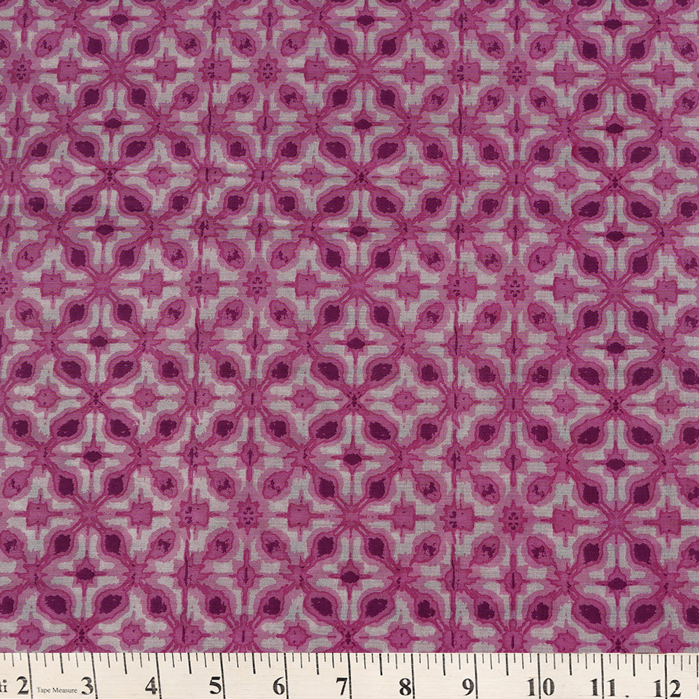 Light Pink Color Printed Chanderi Fabric