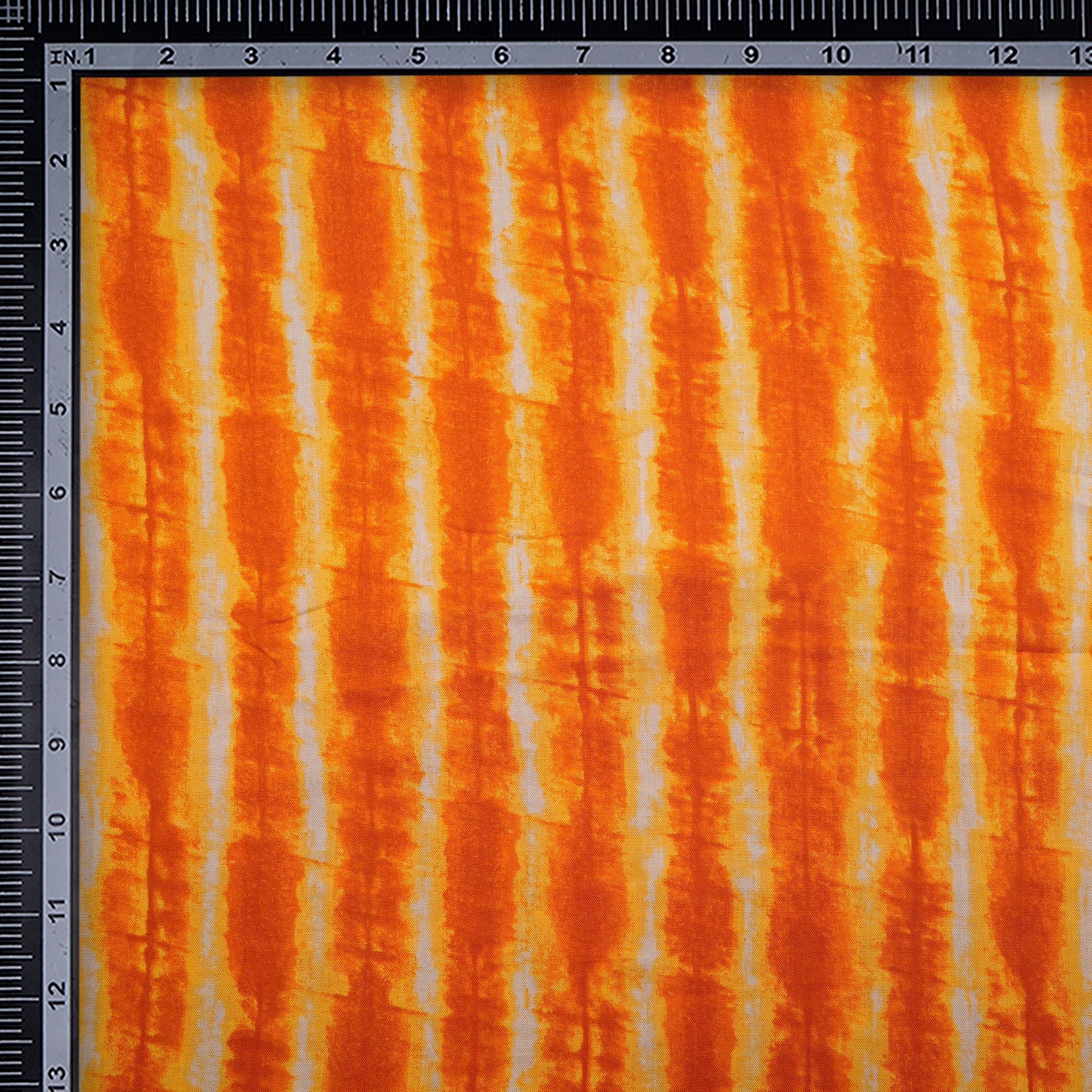 Orange-Yellow Color Printed Rayon Fabric
