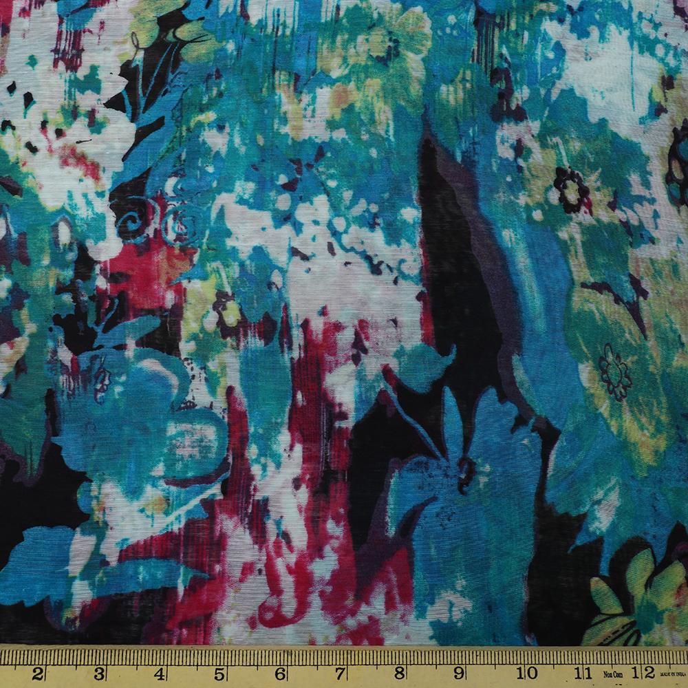 Multi Color Printed Fine Muslin Fabric