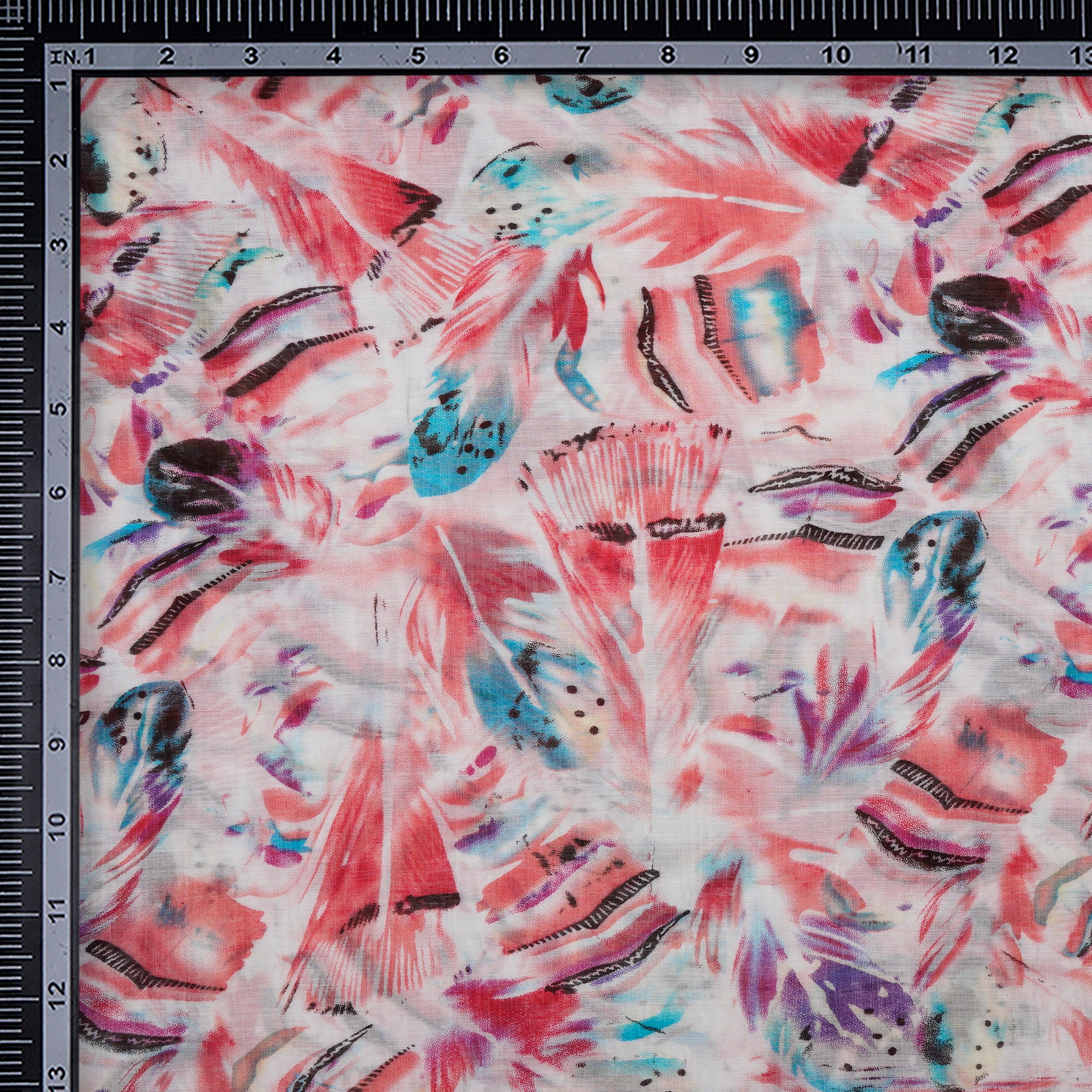 Multi Color Printed Silk Cotton Muslin Fabric