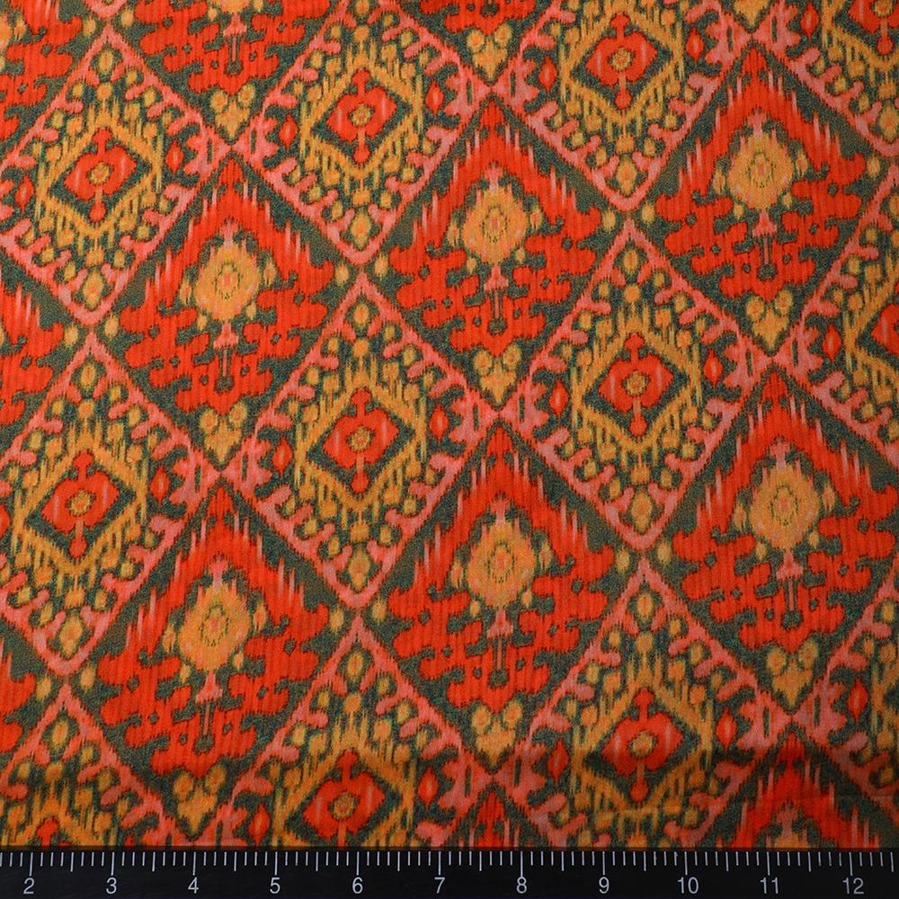 Multi Color Printed Satin Chiffon Fabric