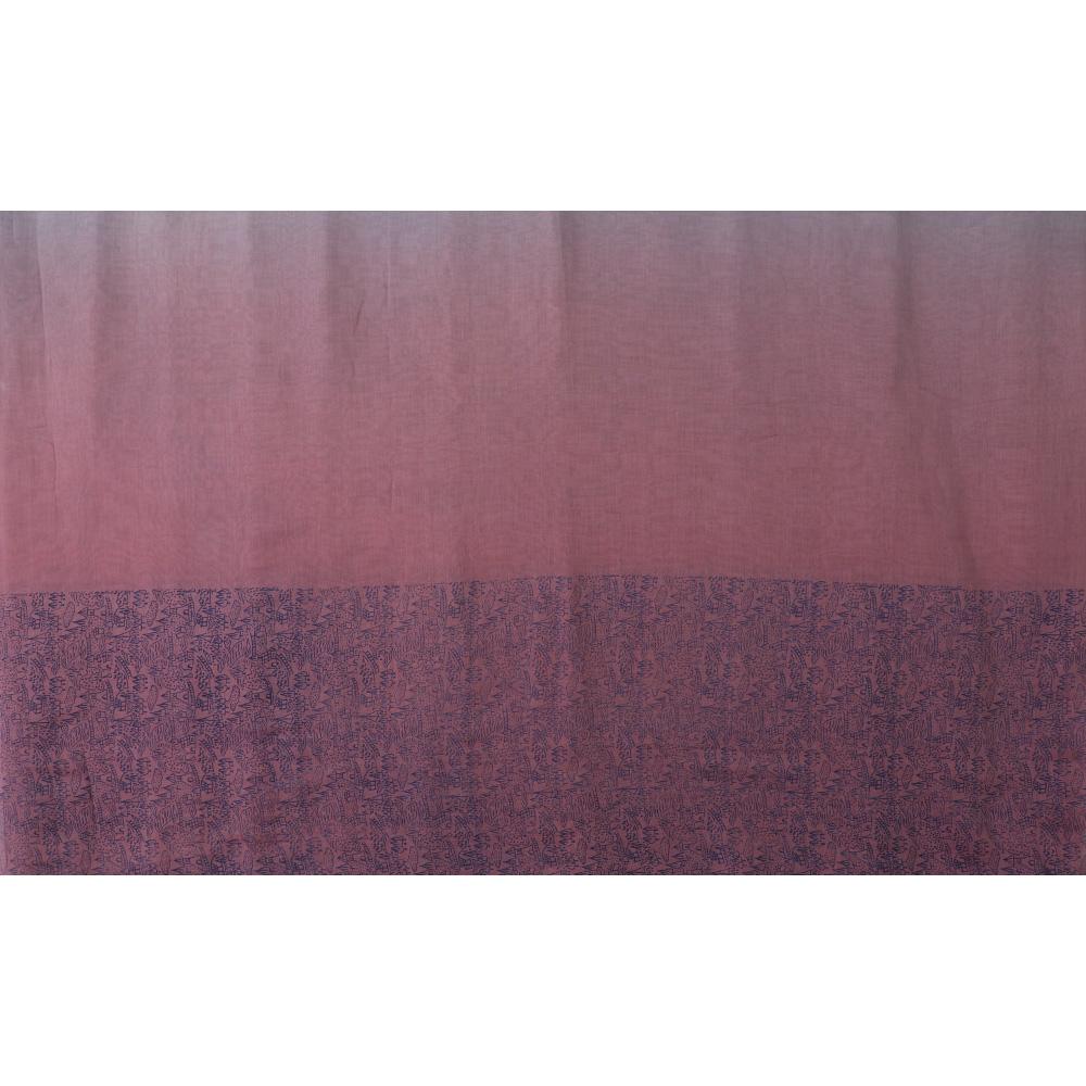 Lilac Purple-Grey Color Printed Fine Chanderi Fabric