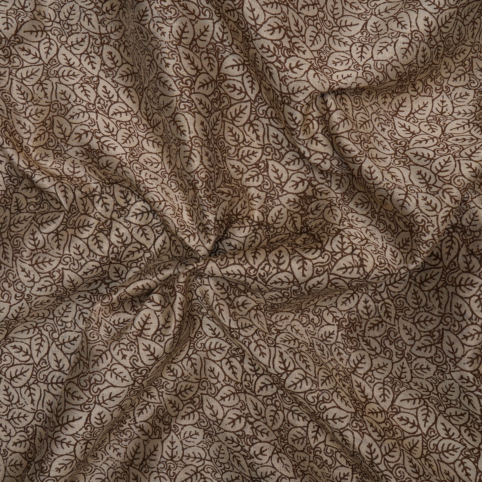 Light Brown Color Printed Fine Chanderi Fabric