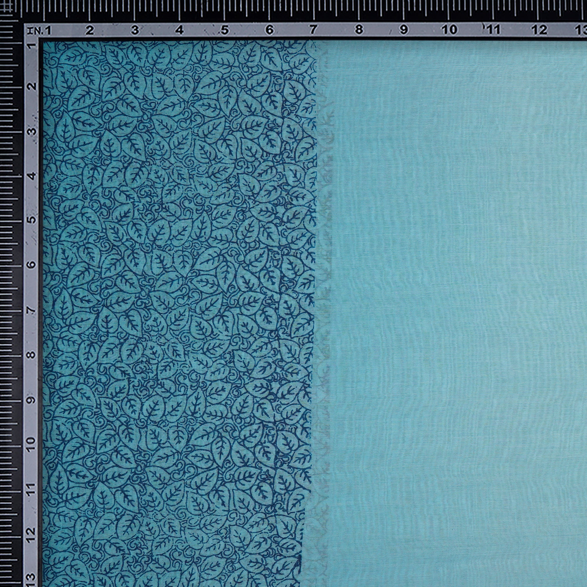 Light Blue Color Printed Fine Chanderi Fabric