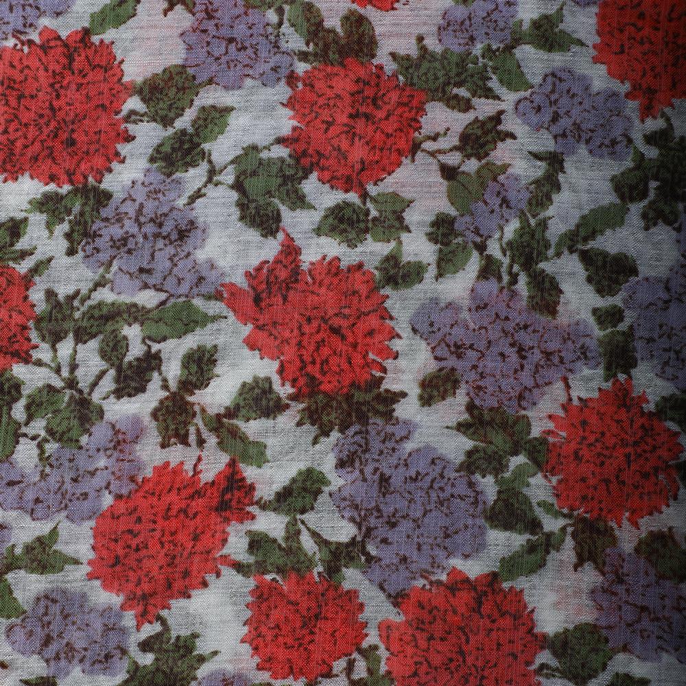 Peur Brown Color Printed Chiffon Silk Fabric