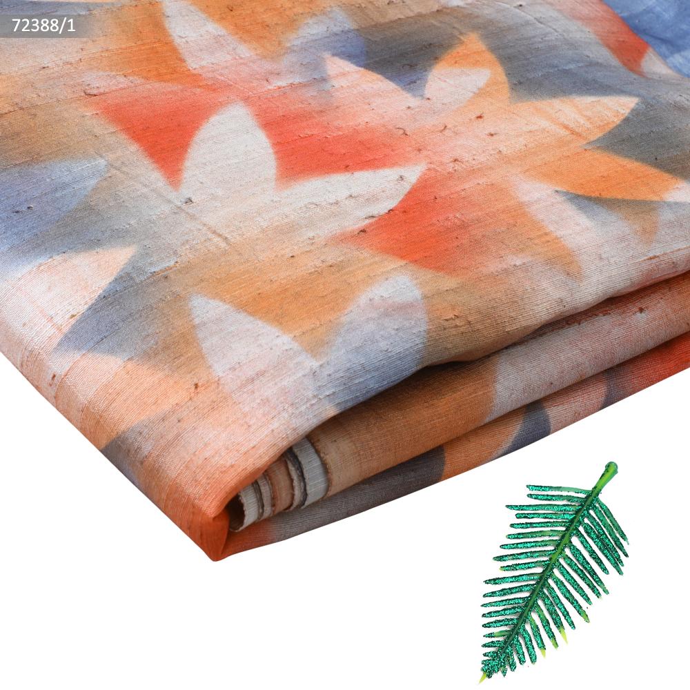 Multi Color Printed Dupion Silk Fabric