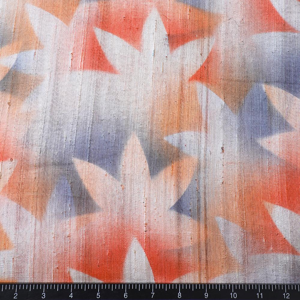 Multi Color Printed Dupion Silk Fabric