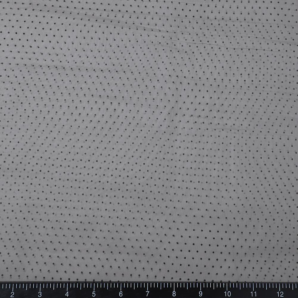 Grey-Black Color Printed Silk Organza Fabric