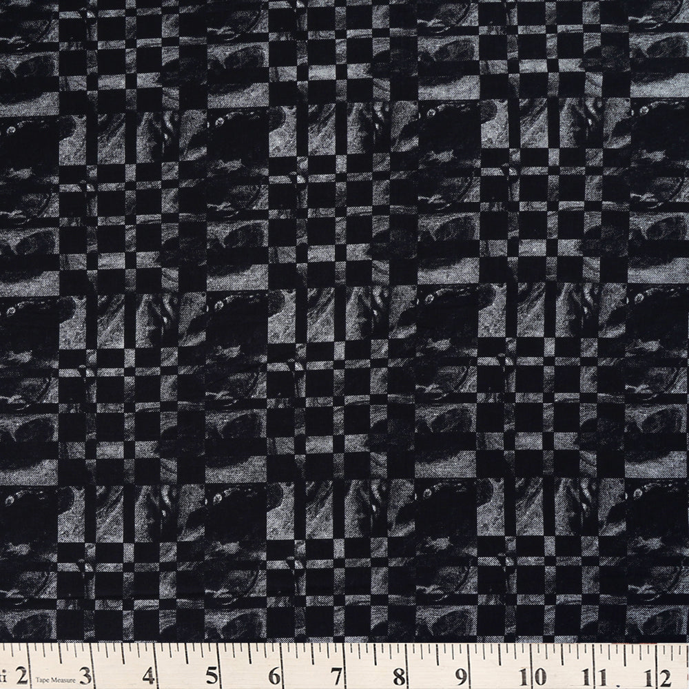 Black Color Printed Cambric Cotton Fabric