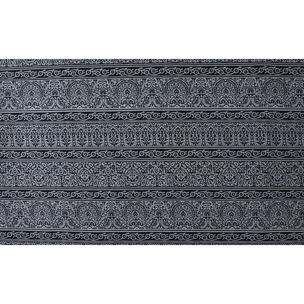 Black-Grey Color Printed Cambric Cotton Fabric