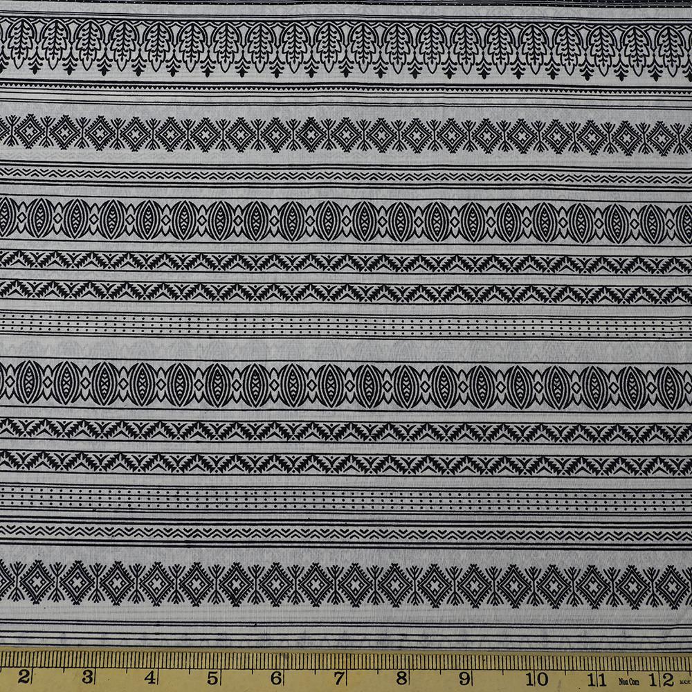 Black Color Printed Cambric Cotton Fabric
