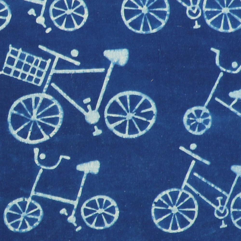 Dark Blue Color Handcrafted Block Printed Cotton Fabric