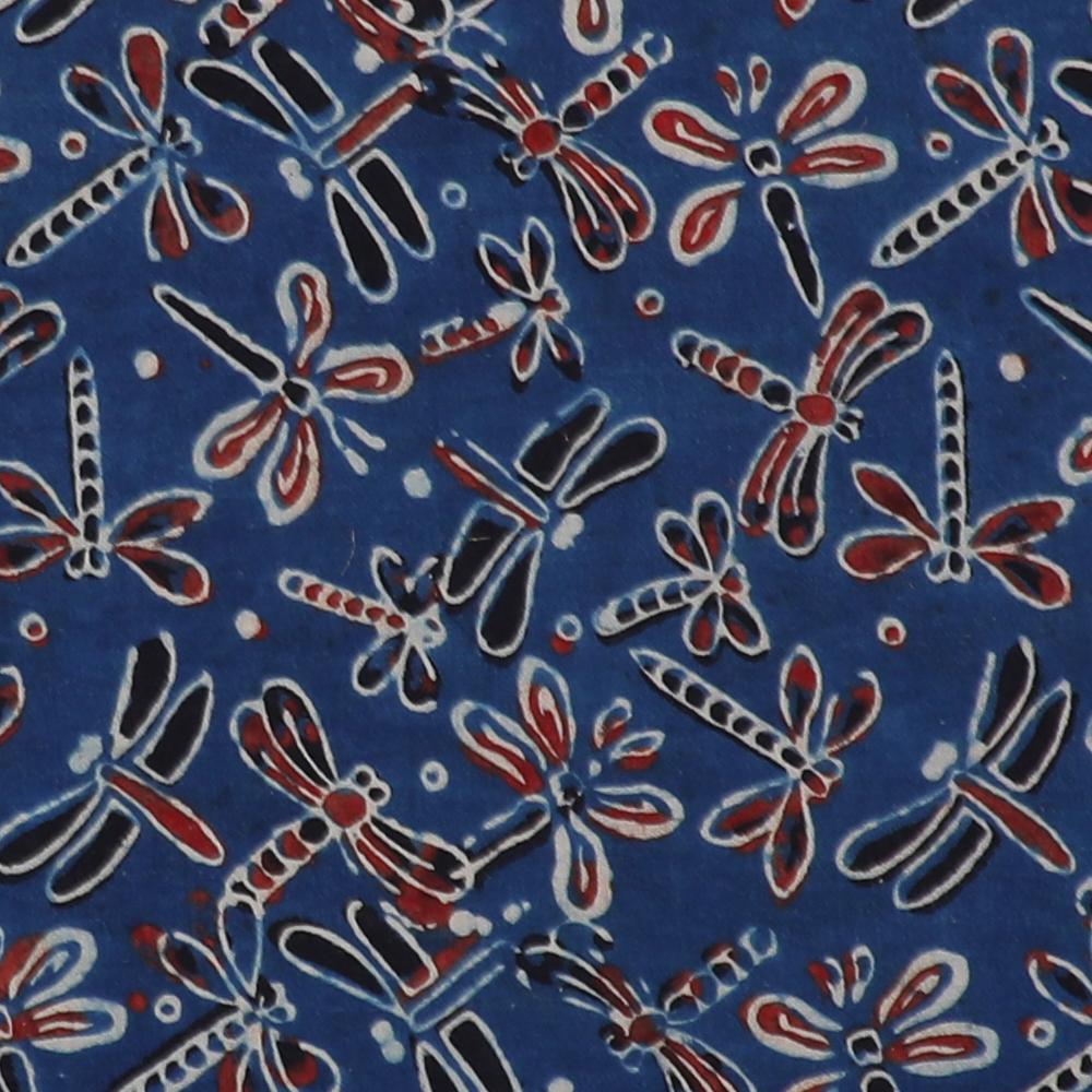 Dark Blue Color Handcrafted Block Printed Cotton Fabric