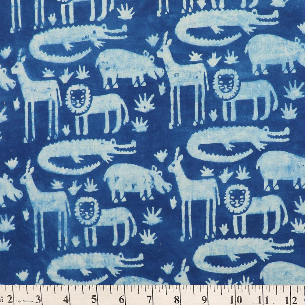 Dark Blue Color Handcrafted Block Printed Cotton Fabric