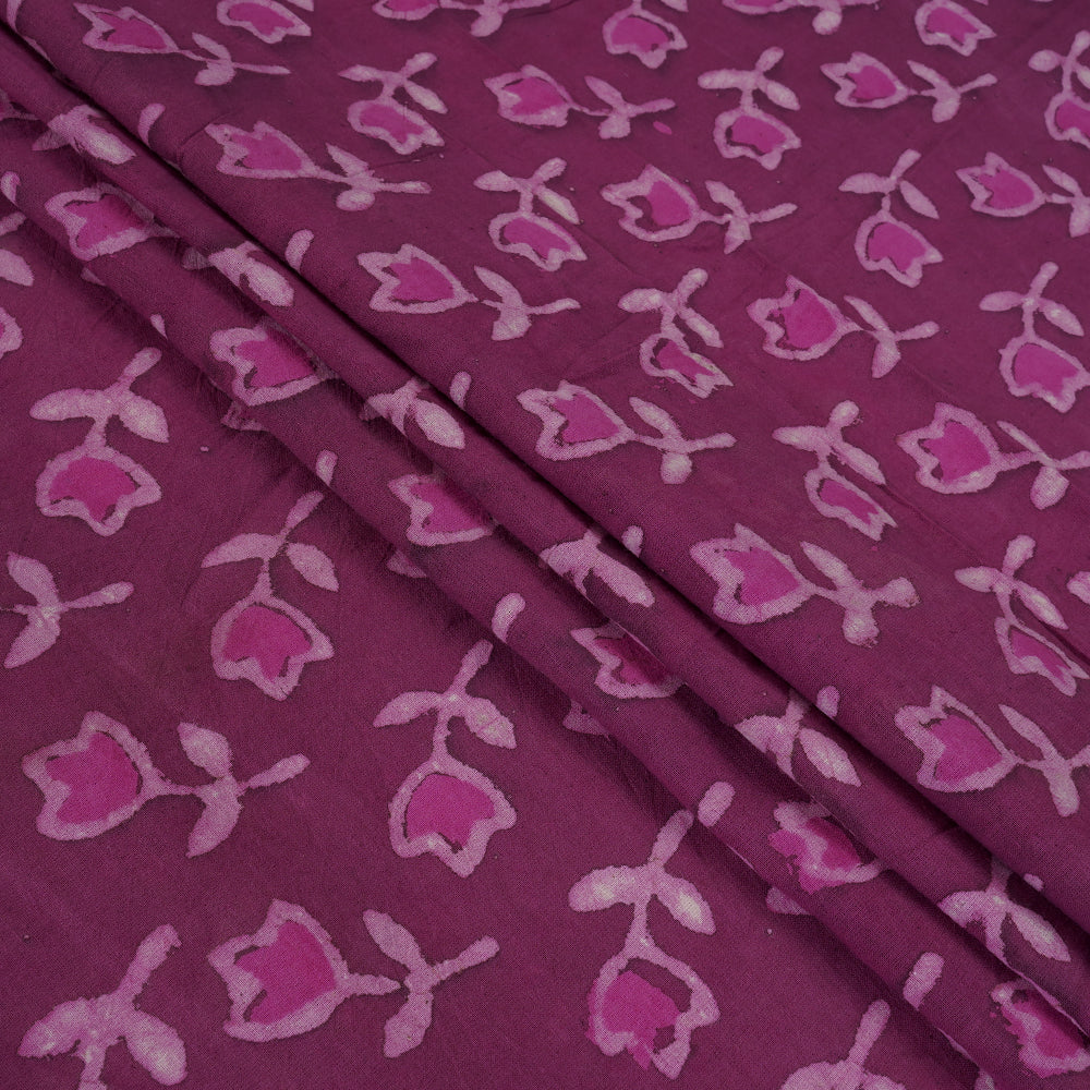 Purple Color Handcrafted Block Printed Cotton Fabric
