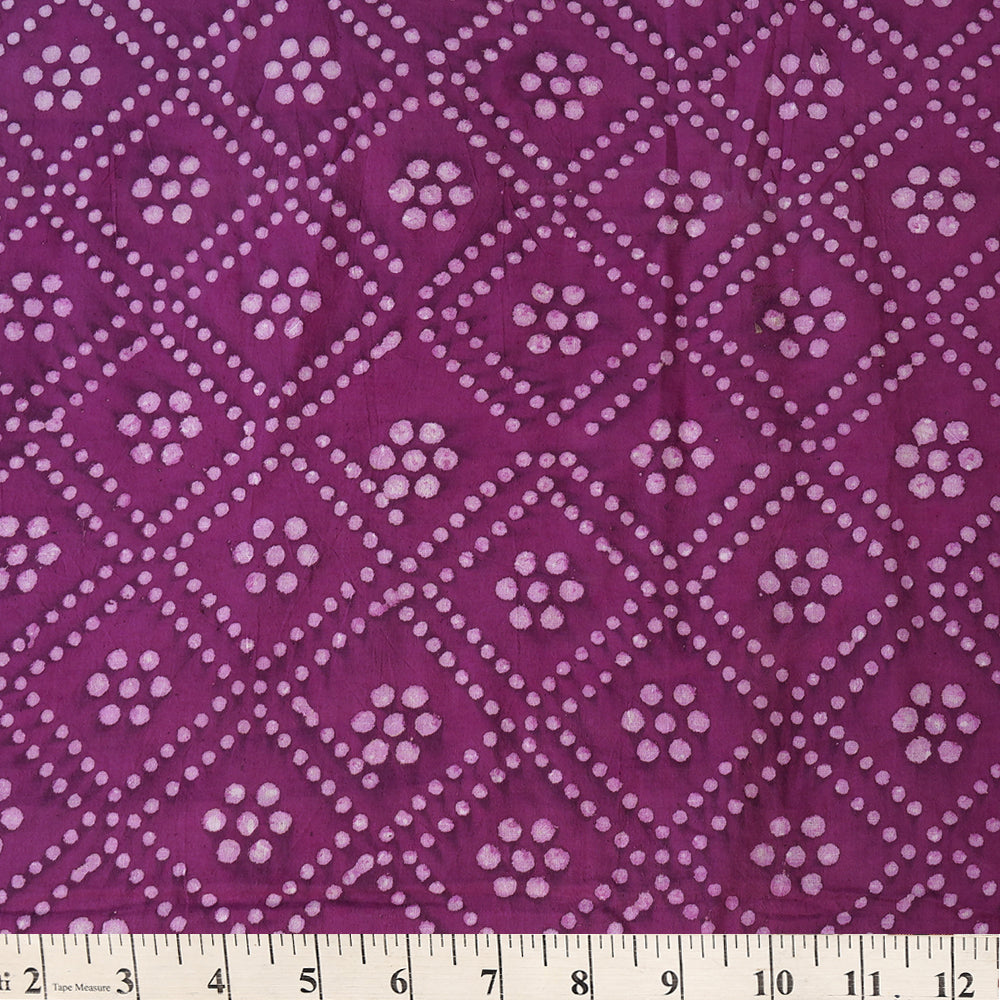 Purple Color Handcrafted Block Printed Cotton Fabric