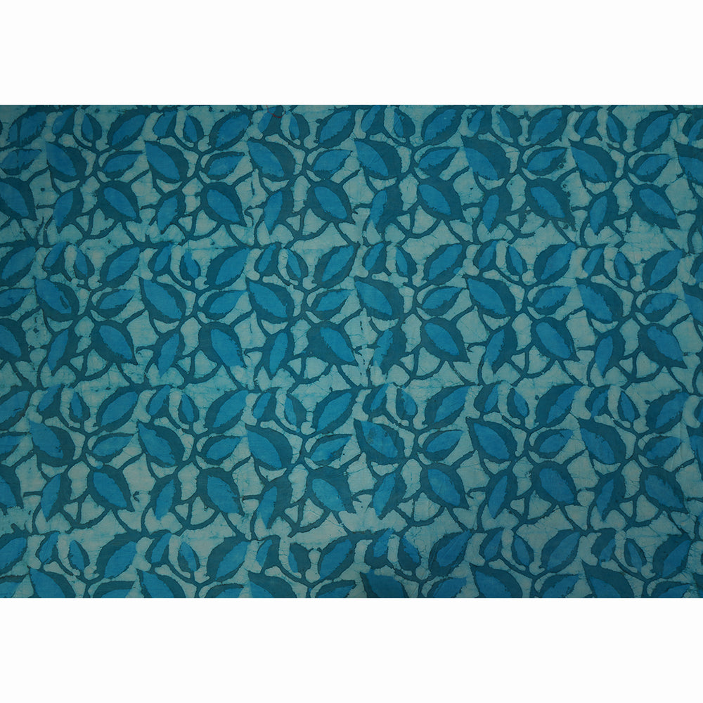 Light Blue Color Handcrafted Block Printed Cotton Fabric