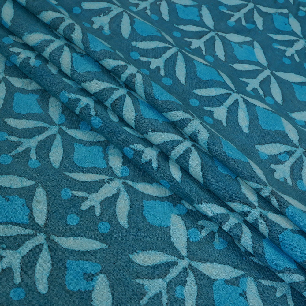 Blue Color Handcrafted Block Printed Cotton Fabric
