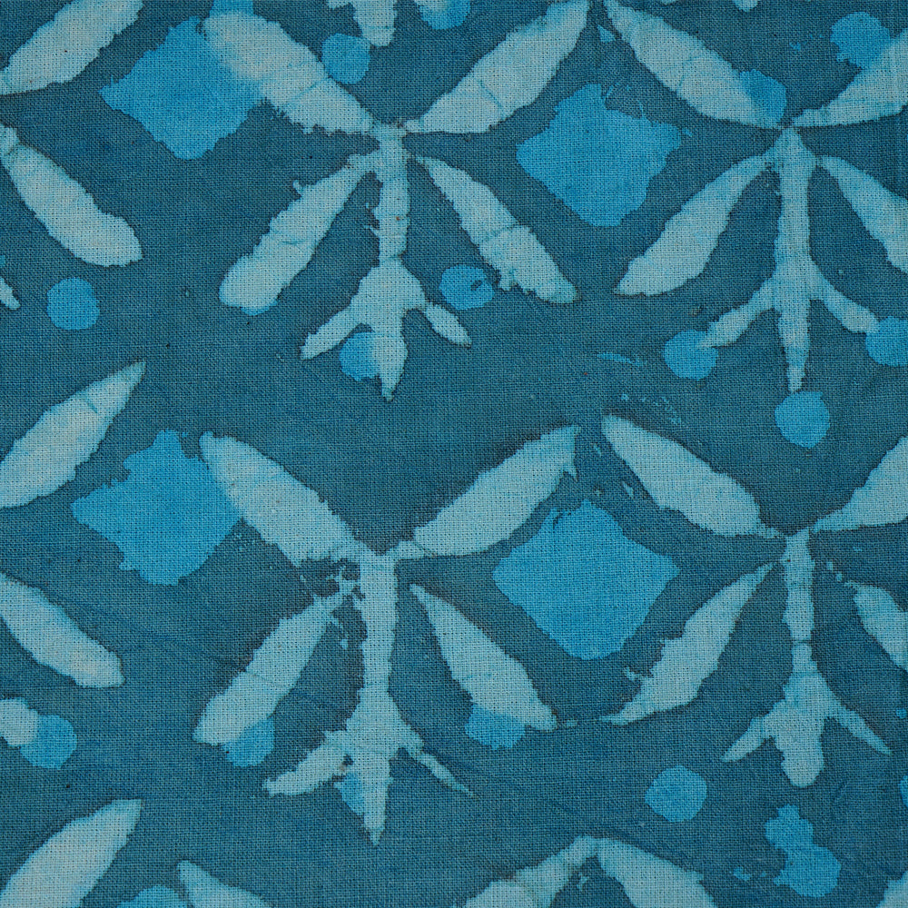 Blue Color Handcrafted Block Printed Cotton Fabric